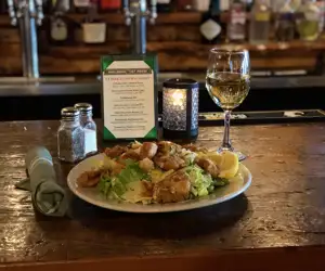 Salad and Glass of wine 
