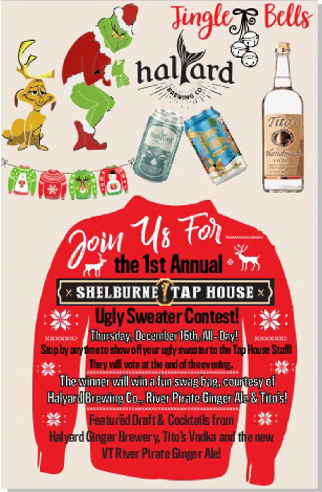 Ugly sweater contest poster 