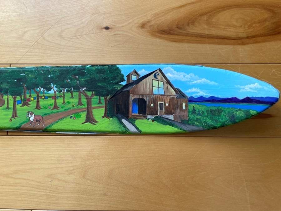 Photo of Artwork on ski made for ski show