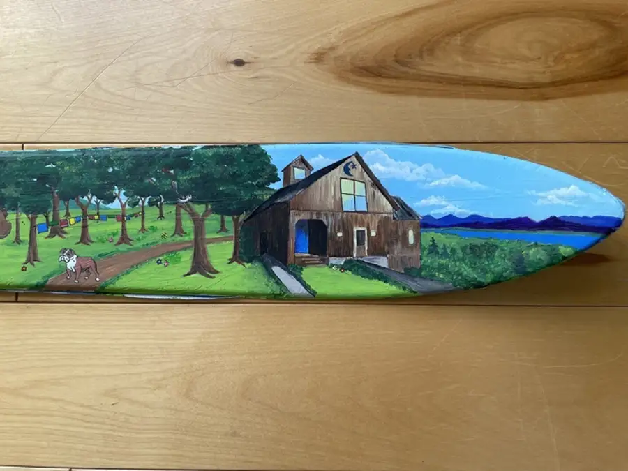 Photo of Artwork on ski made for ski show 