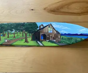 Photo of Artwork on ski made for ski show 