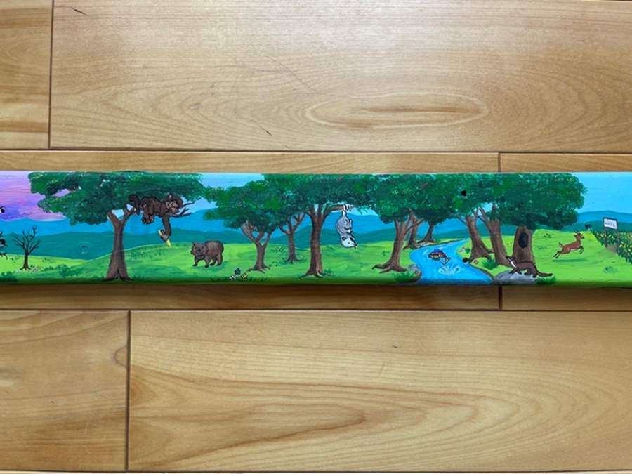 Photo of Artwork on ski made for ski show