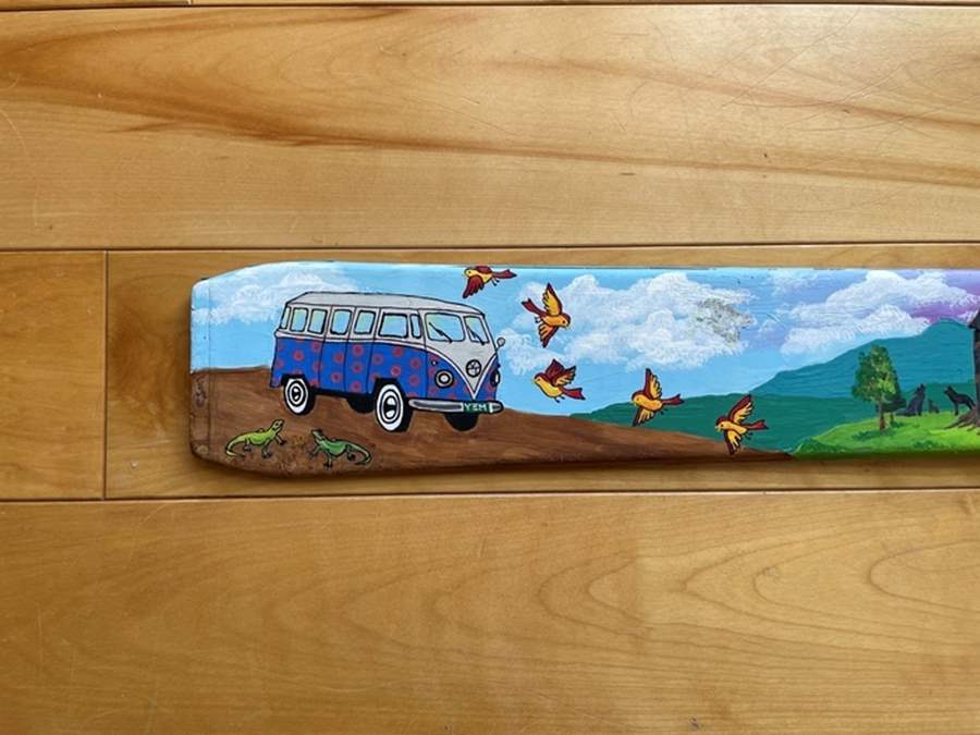 Photo of Artwork on ski made for ski show 