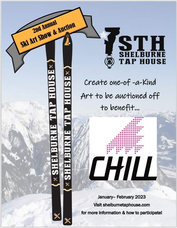 Art ski auction poster 