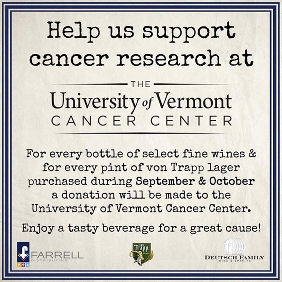 UVM cancer donation poster