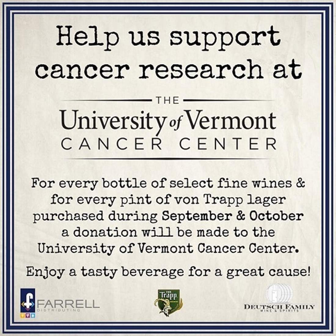 UVM cancer donation poster 