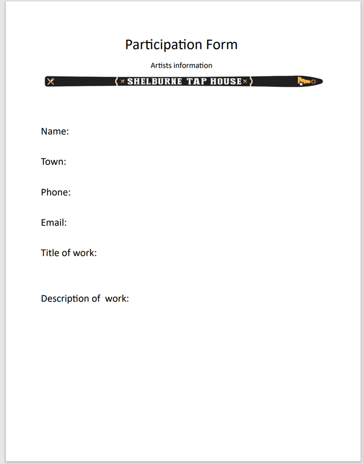 Art Ski Auction participation form 